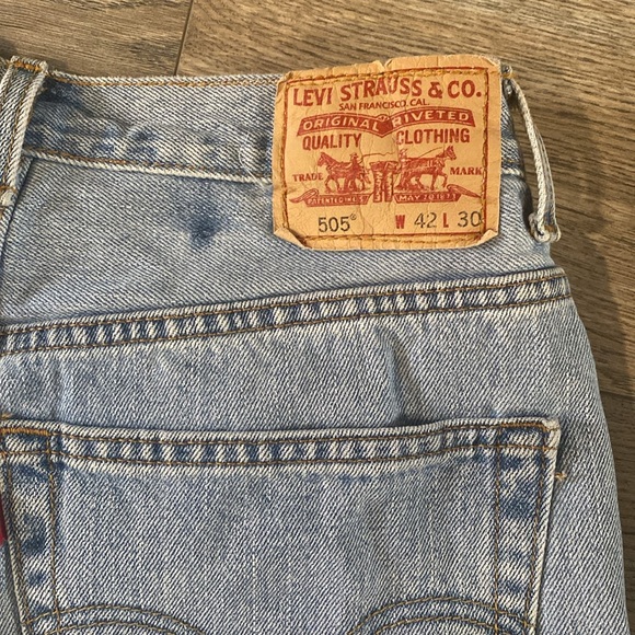 Levi's vintage 505 Blue Jean Shorts with Frayed Hem - Picture 7 of 10